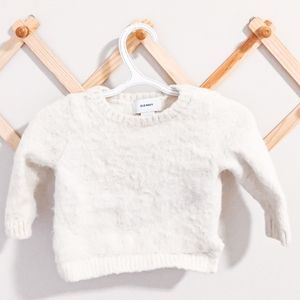 Shimmery white knit sweater